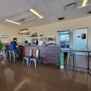a man sitting at a counter