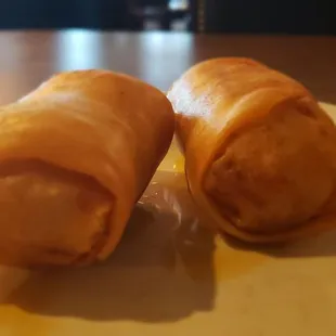 All that oil dripping off the egg rolls but still good.