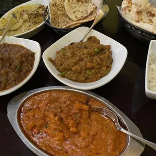 a variety of indian food