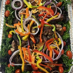 a platter of vegetables