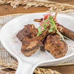 Tandoori Lamb Chops Served with Cilantro Chutney