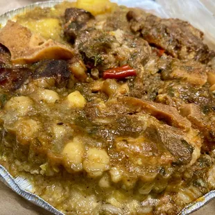 Oxtail with Rice and Beans and Chana/Potato