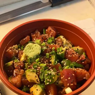 Poke Bowl from Local Tuna and Single Fin Thai-Sushi MP 10.5 Nags Head