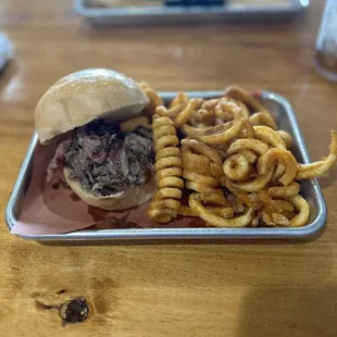 Lunch Pulled Pork Sandwich &amp; Curly Fries