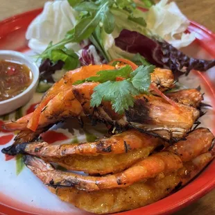 Grilled sambal prawn