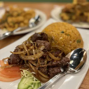 Beef and fried rice