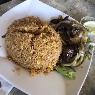 Steak Tips With French Fried Rice