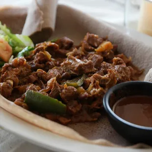 Lamb tibs - beef option available