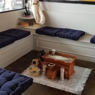 Space for the famous,  uniquely Ethiopian coffee ceremony.