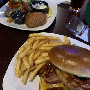 Cajun grilled cod and western burger