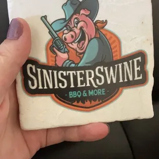 We were told our order was large enough to qualify for some sweet Sinister Swine Swag! (Say that 3 times, quickly )