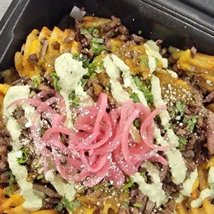 Carne Asada Waffle Fries