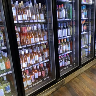 a variety of bottles of alcohol