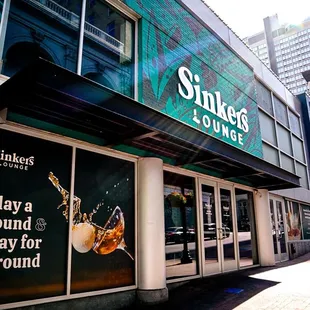 the entrance to sinkers lounge