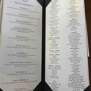Sinners &amp; Saints Drink Menu