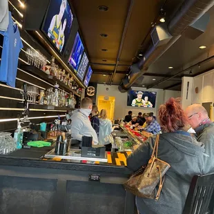 Main room.  That have a great patio and upstairs e more tables