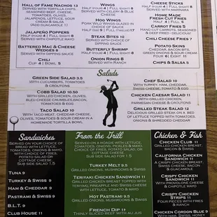 the menu