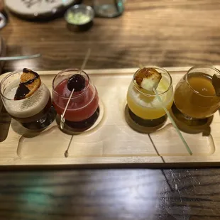 Unique Flight of Tequila, tasty and a great start to our dining experience!!