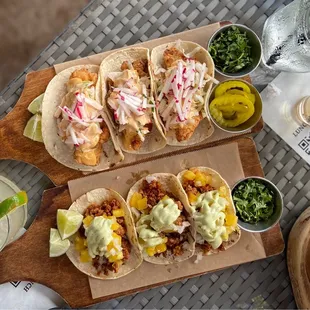 Happy Cindo de Mayo! Grouper tacos + Chorizo tacos + mezcal + margarita