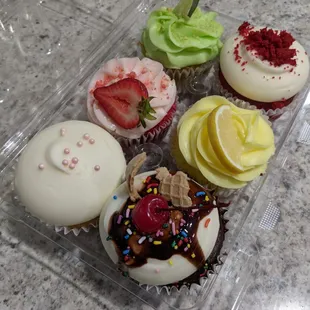a variety of cupcakes