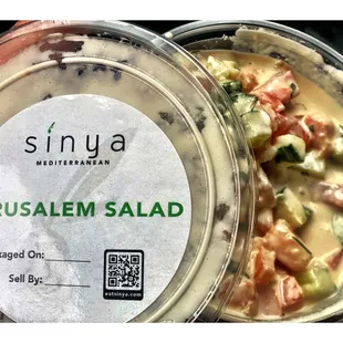 SM Jerusalem Salad to Go @ Sinya  Mediterranean.Chicago, IL  Simple Mediterranean Middle East Halal Modern Grill. Nice &amp; Fest Service.Cool!