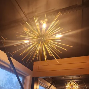 a light fixture hanging from the ceiling