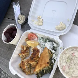 Crab Cake &amp; Spanakopita Platter