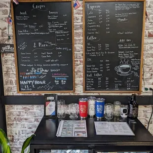 a display of drinks and beverages