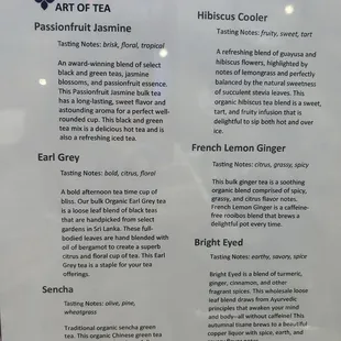 The type of tea and its origins.