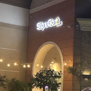 The entrance to the cafe.