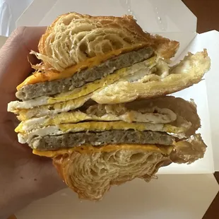 Egg, Cheese, &amp; Sausage Breakfast Sandwich