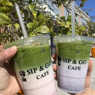 Blueberry Matcha Latte