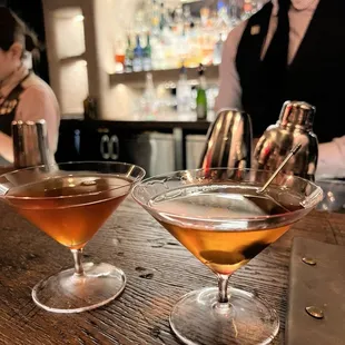 Geisha vesper (left); sixty forty (right)