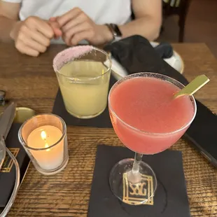 Lychee martini (front) and Yuzu Mugirita (back)