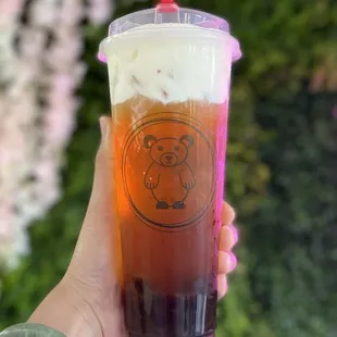 Green Tea with Salted Cheese + boba