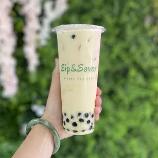 Jasmine Milk Tea with boba