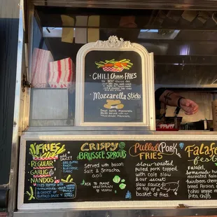 menus on a food truck