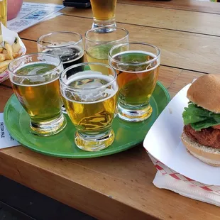 Original slider and garlic fries. Goes great with beer!