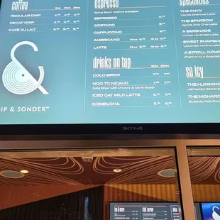 Coffee Menu