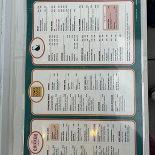 menu