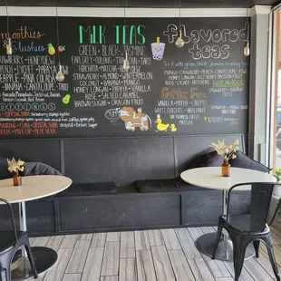 a chalkboard menu