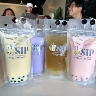 a variety of drinks