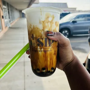 Brown sugar milk w/boboa