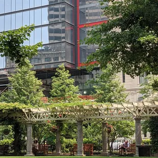 a gazebo in a city park