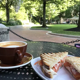 Smoked salmon on sourdough toast for a scenic breakfast.  They kindly agreed to use sourdough instead of bagel per my request.