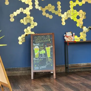 a chalk board and a chalk board