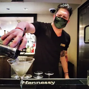 Brandon making a dirty martini!!