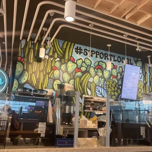 the interior of a coffee shop