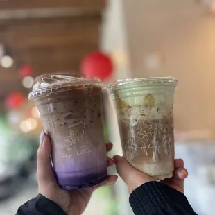 S3. Ube Coffee Latte &amp; S8. Pistachio Cream Latte