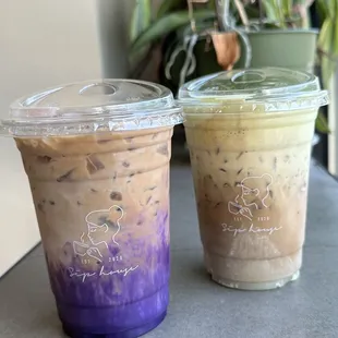 S8. Pistachio Cream Latte, S3. Ube Coffee Latte